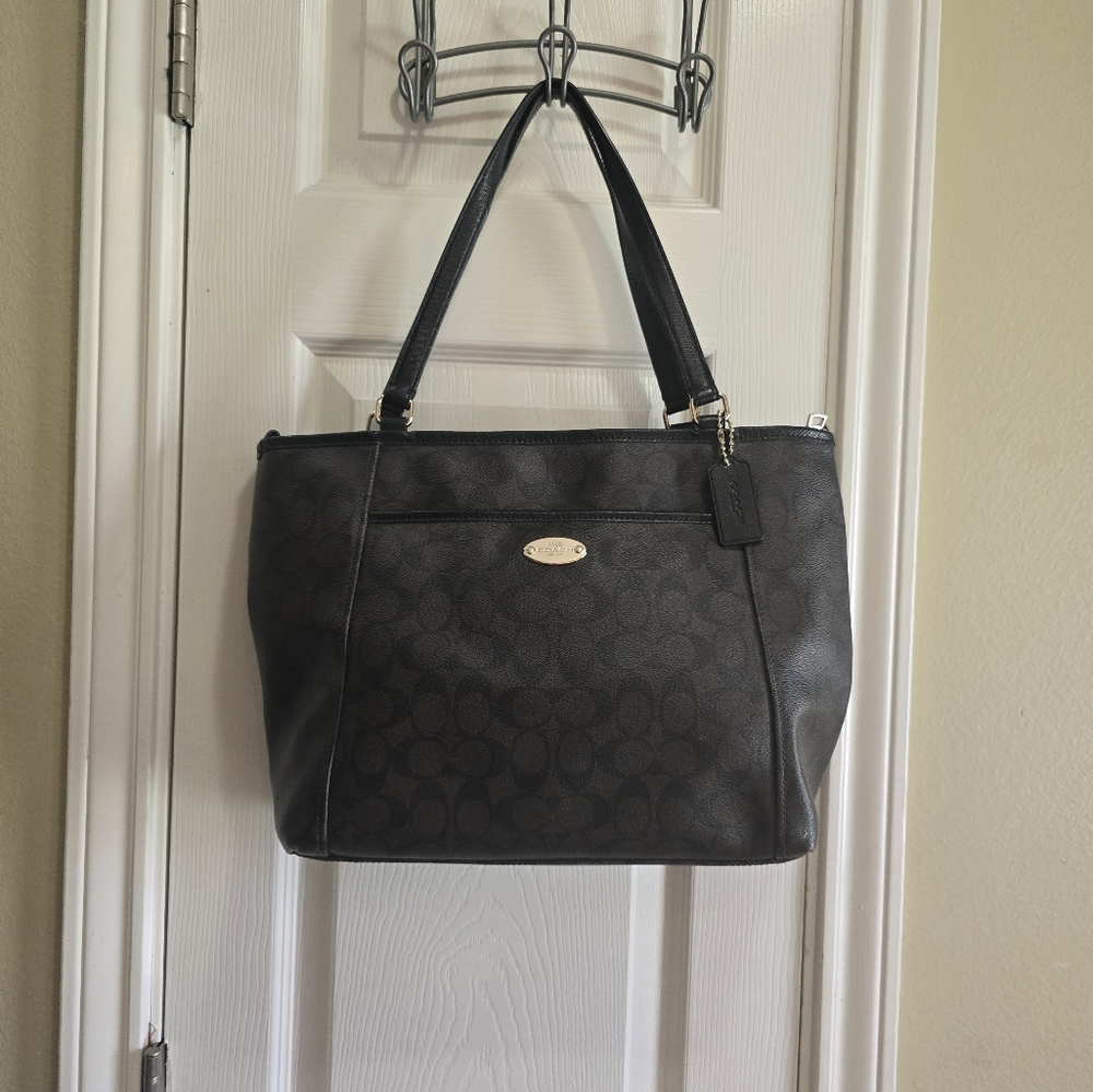 Coach Black Signature Tote Bag